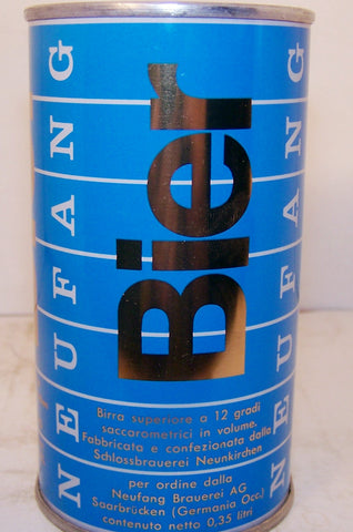 Neufang Bier, rolled can, very clean, Grade A1+